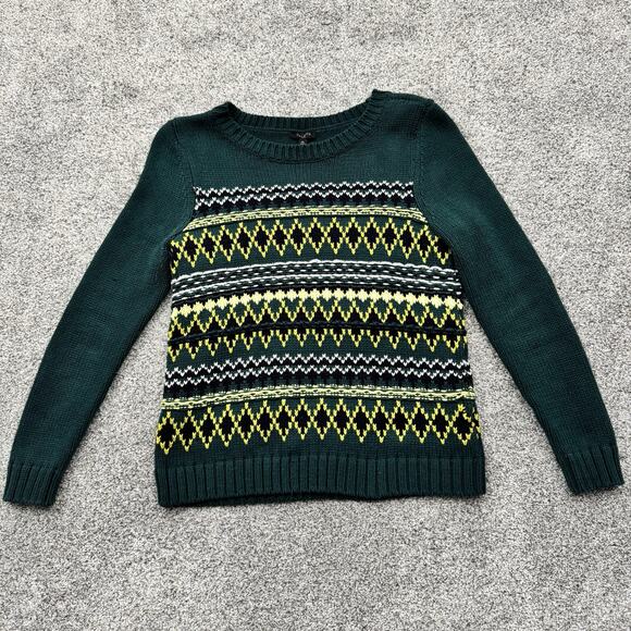 Talbots Sweater Womens Size MP Petite Fair Isle Preppy Academia Grandpacore Warm - Picture 1 of 8